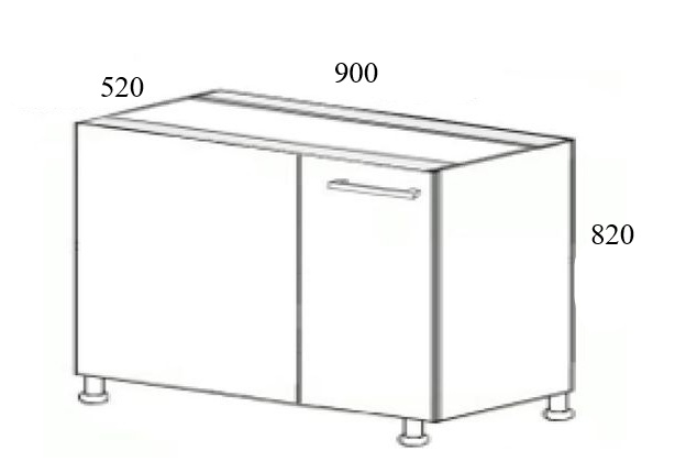 Szafka kuchenna stojąca narożna MKS18 90x52x82h